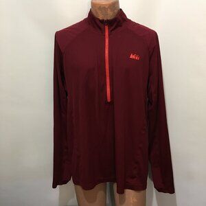 REI 2XL Burgundy Lightweight Performance 2 Base Layer Zip Shirt Long-Sleeve